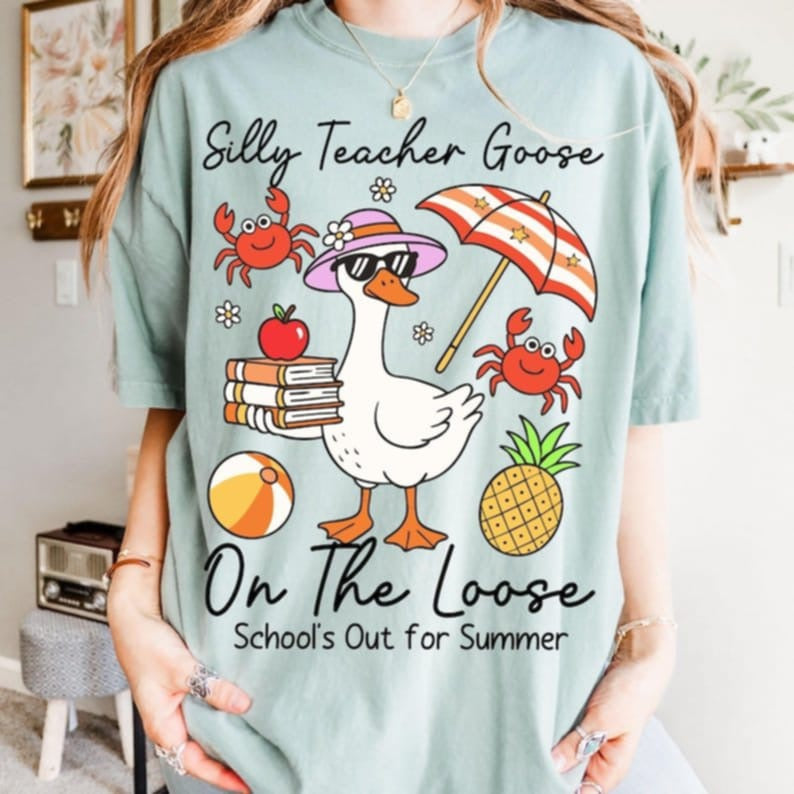 Silly teacher goose on the loose 99021 DTF transfer