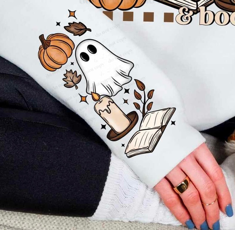 Cozy weather & books SLEEVE (CSC  58551 DTF transfer