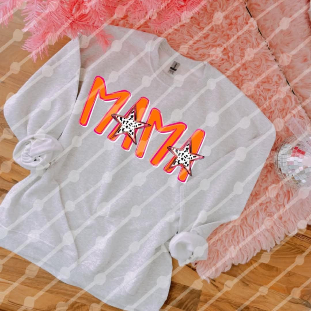Mama orange font (JBD) 96576 DTF transfer