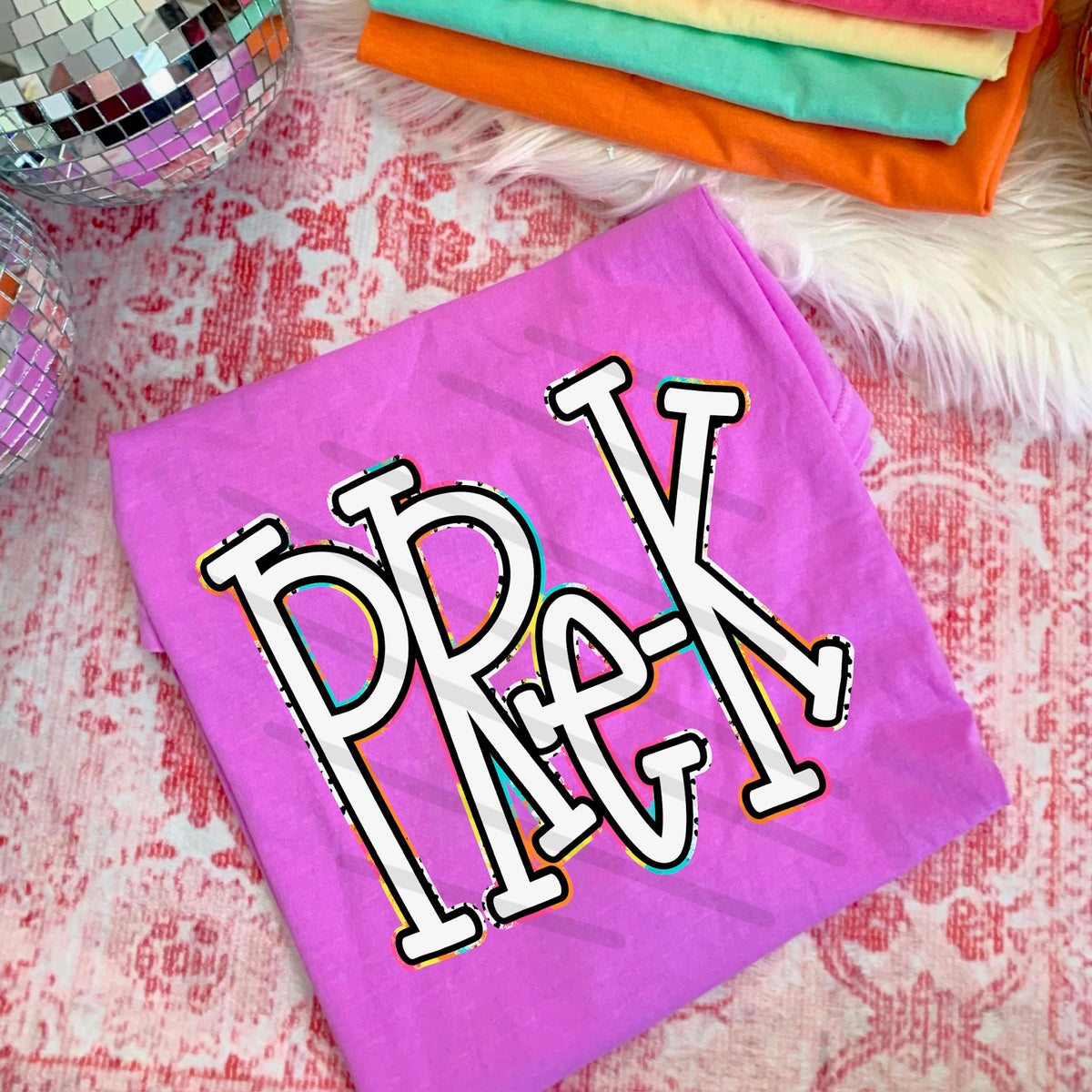 Pre K rainbow and Dalmatian dots (saved) 114446 DTF transfer