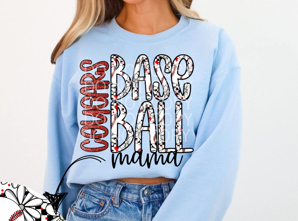 Cougars baseball mama (CSG) 87000 DTF transfer
