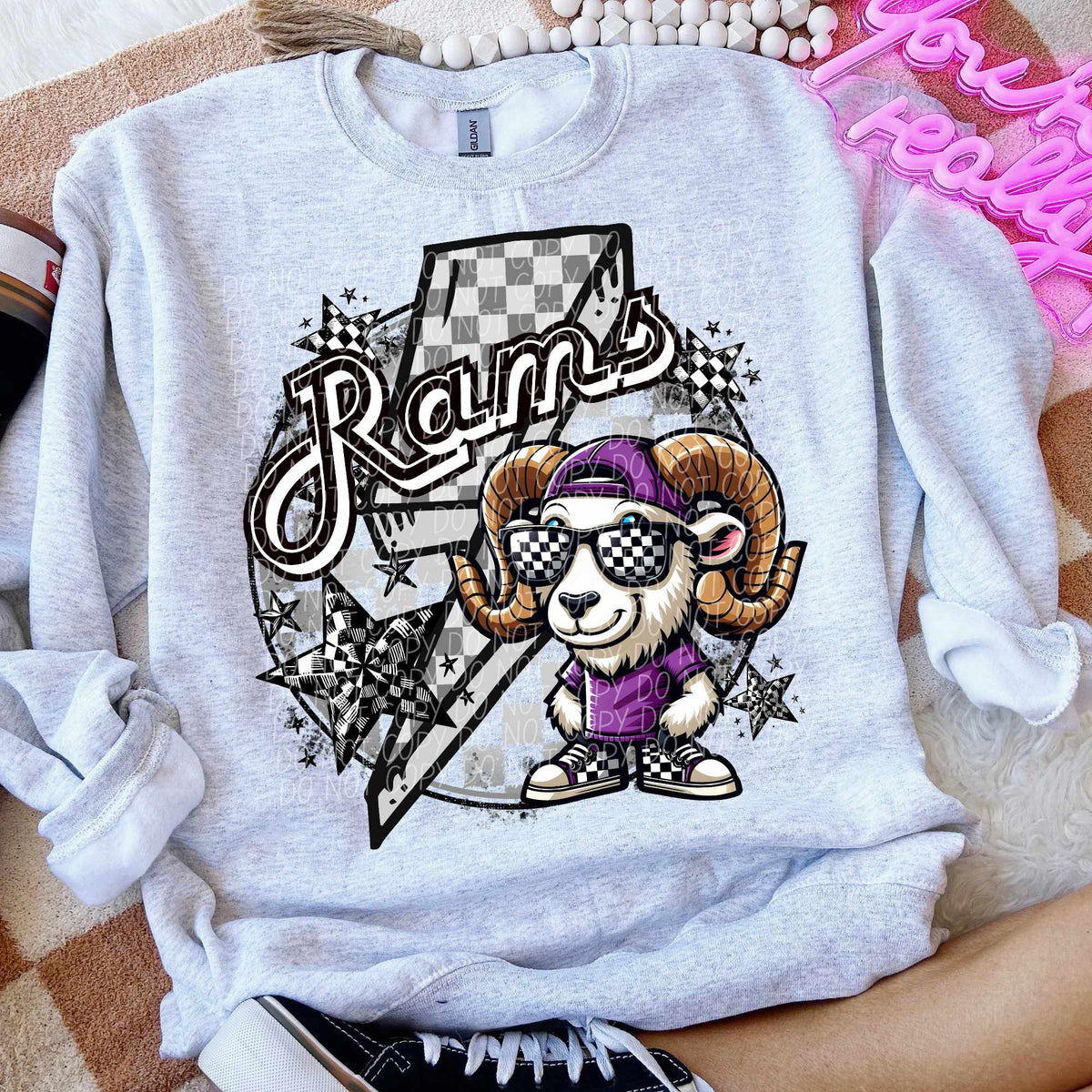 Rams purple shirt lightning bolt (CITY) 52470 DTF transfer