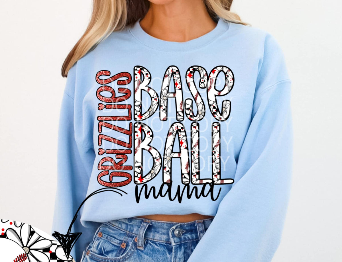 Grizzlies baseball mama (CSG) 85992 DTF transfer