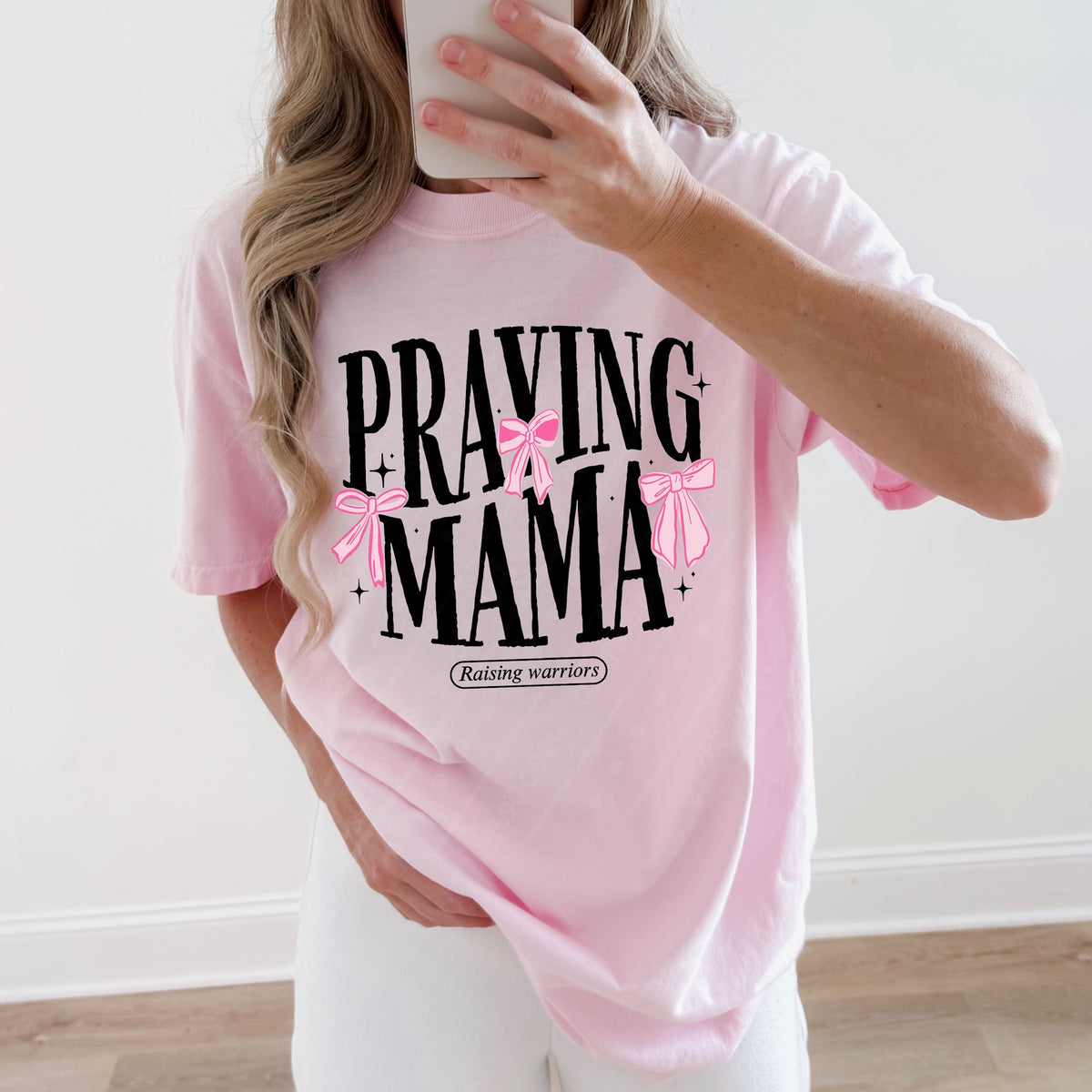 Praying mama bows (black and pink) DTF Transfer