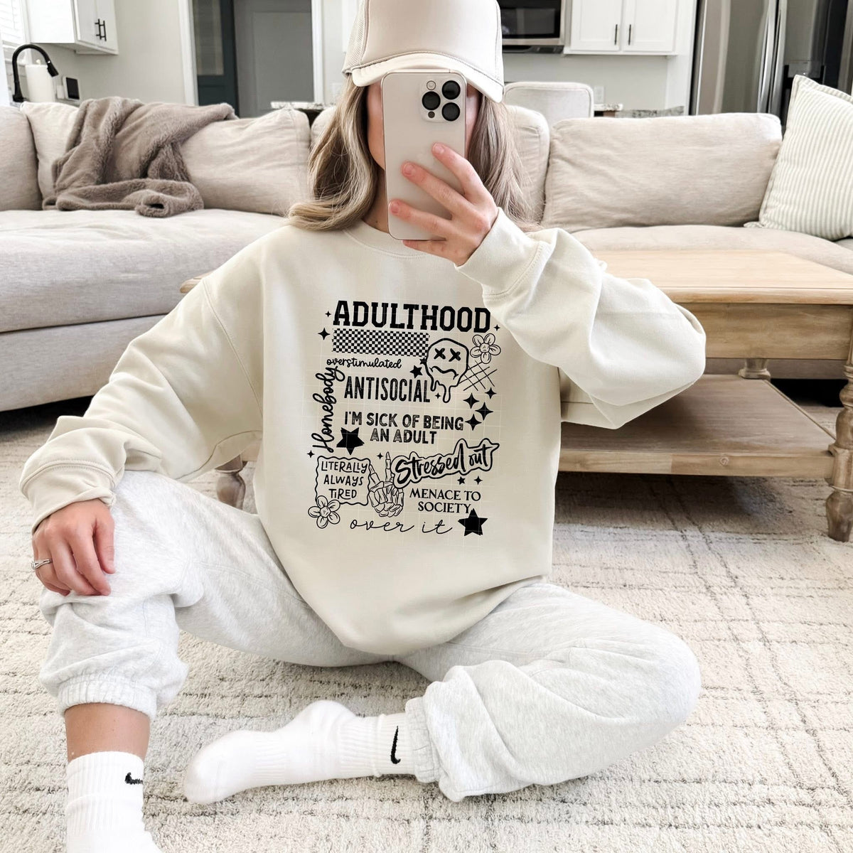 Adulthood all black (CSC) DTF Transfer