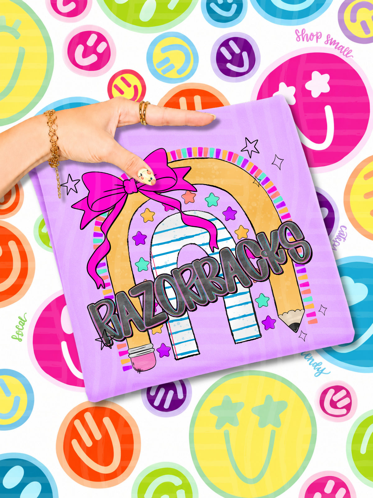 Razorbacks rainbow crayon (CAPLINGER) DTF Transfer