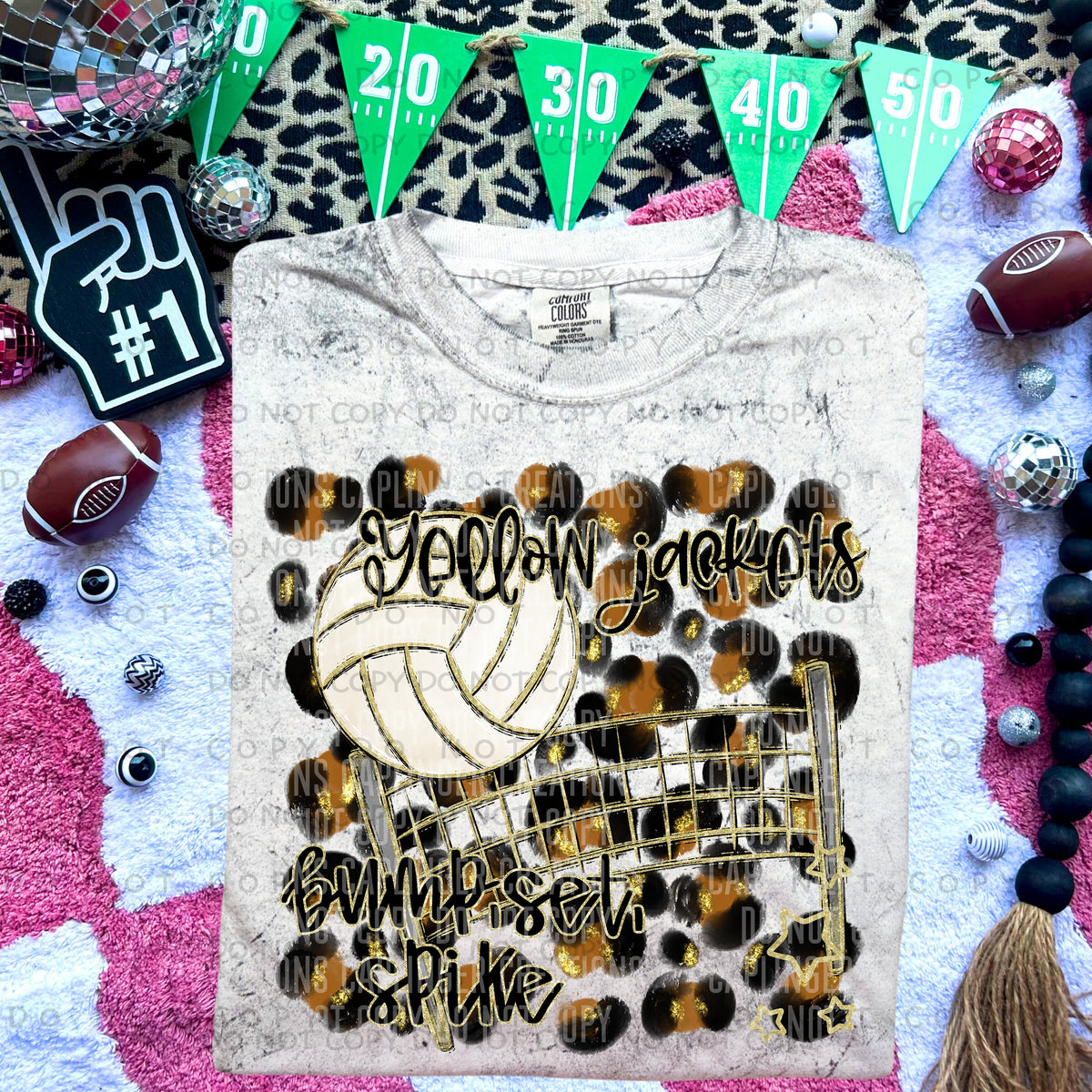 YELLOW JACKETS volleyball bump, set, spike (Caplinger) DTF transfer