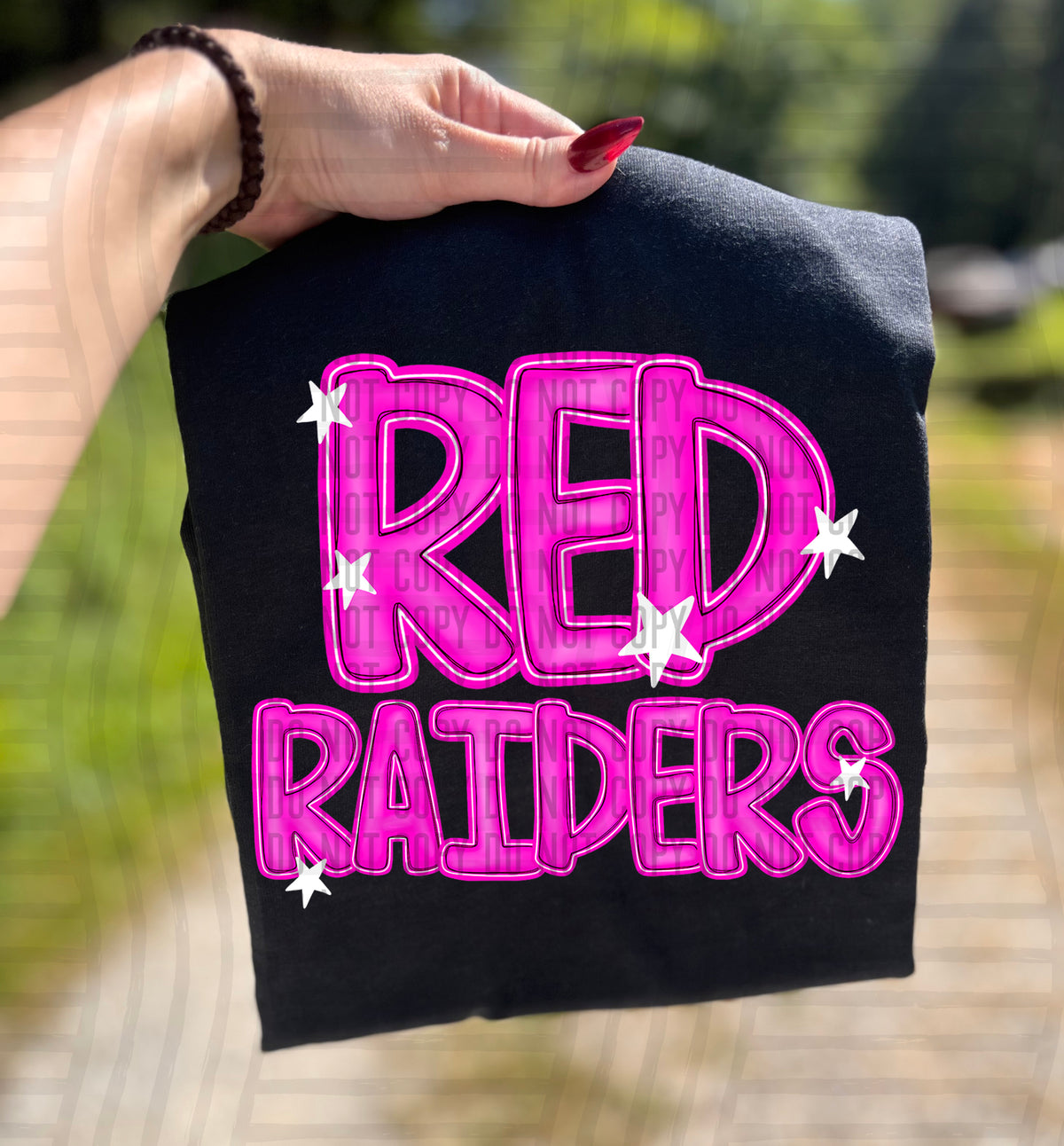 Red Raiders Pink And Preppy Split 112939 DTF transfer