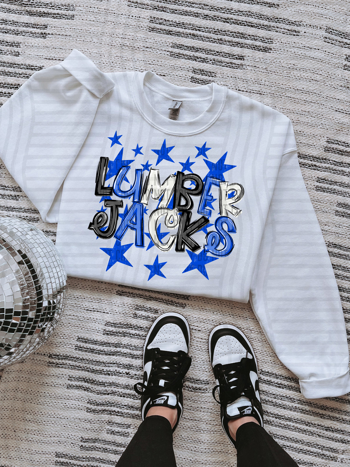 lumber jacks black and blue with blue stars (caplinger) DTF Transfer