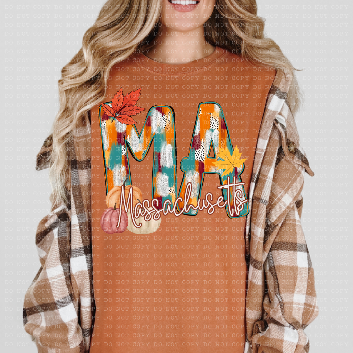 MA Massachusetts Fall Watercolor 59790 DTF Transfer