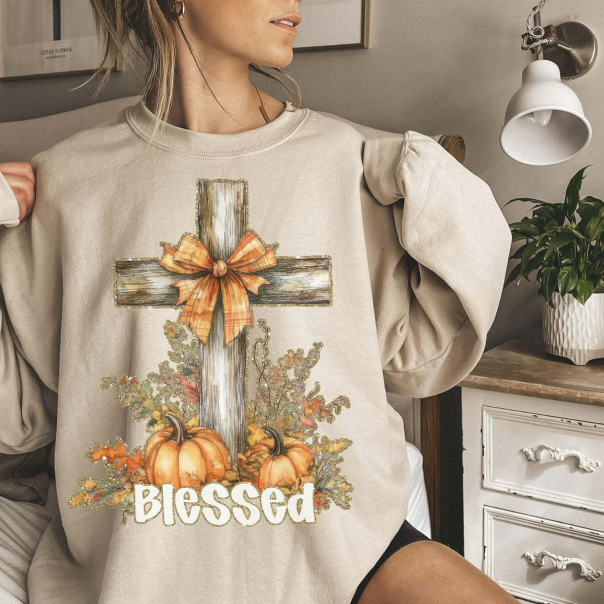 Blessed fall cross 106138 DTF transfer
