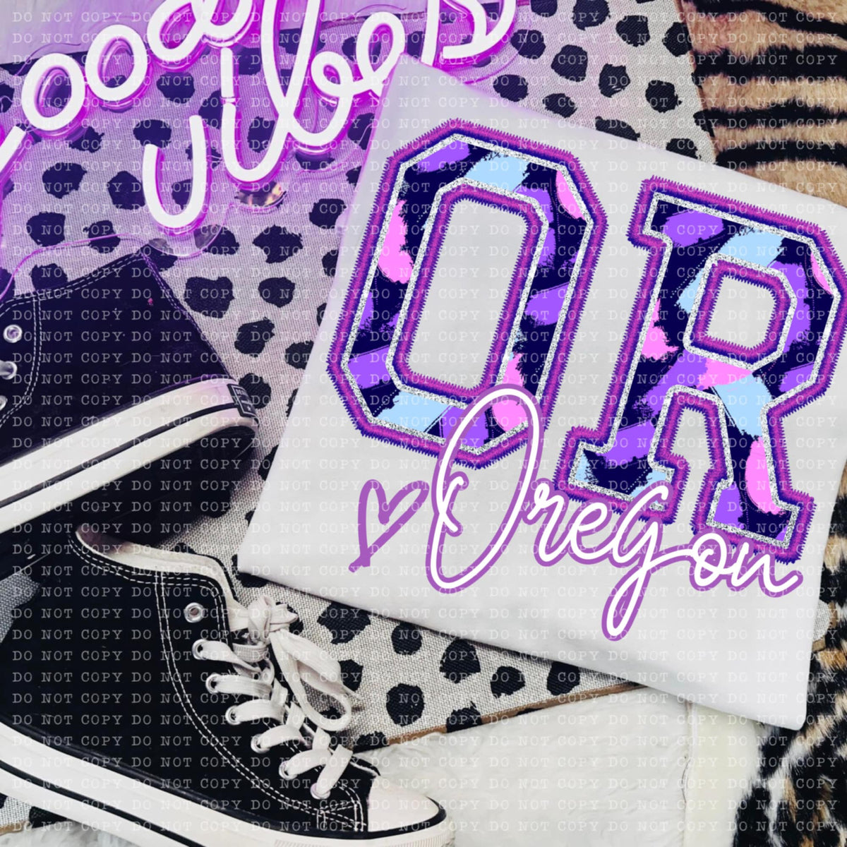 OR Oregon purple brushstrokes (ECHT) 94039 DTF transfer