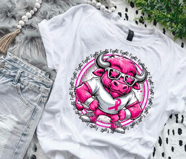 Fight circle pink buffalo mascot (MMD) 52615 DTF transfer