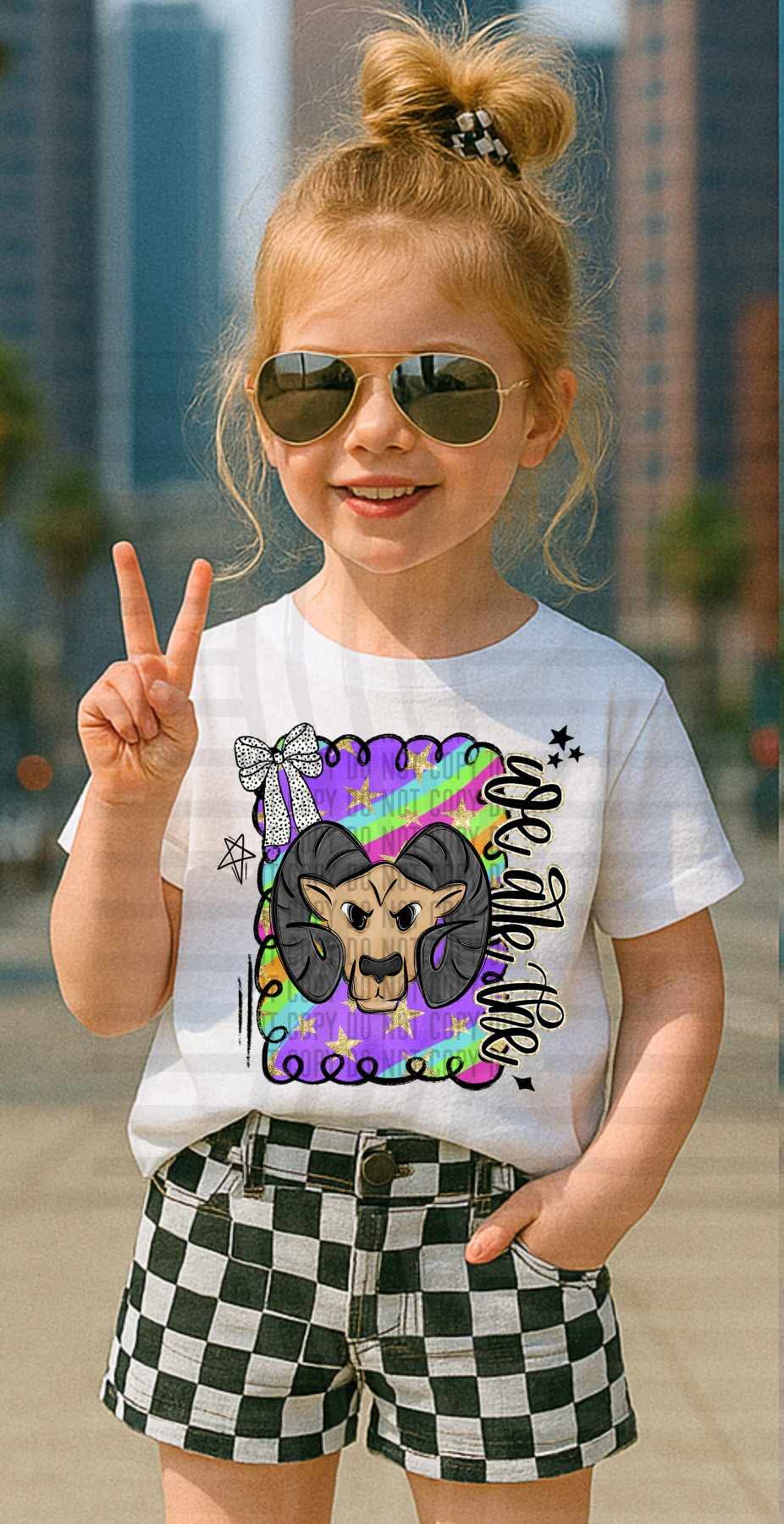 We are the Rams Preppy Swirl Mascots (Caplinger) DTF transfer