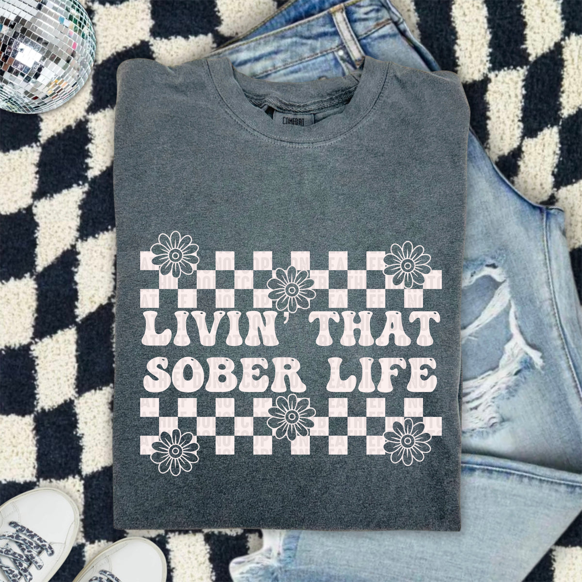Livin that sober life 103374 DTF transfer