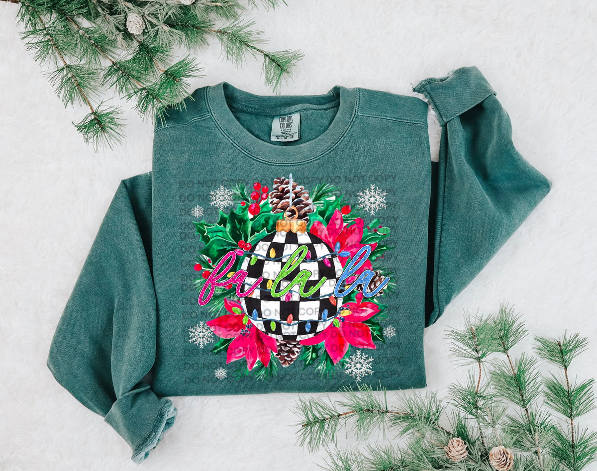 Fa La La checker ornament (SCG) DTF Transfer