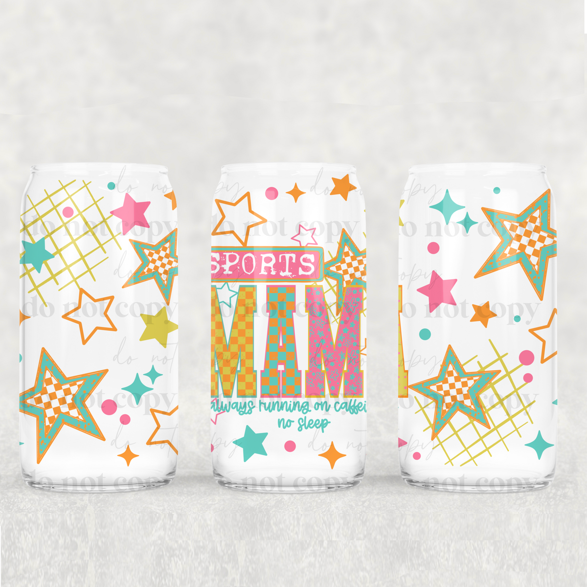 Sports mama colorful (CSC) UV DTF WRAP