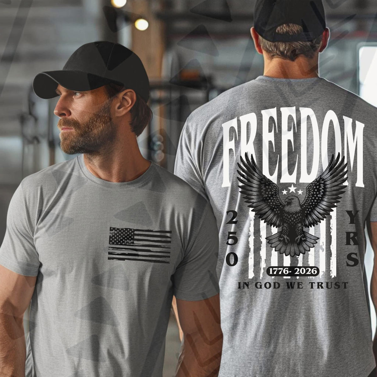 Freedom in god we trust men BACK ONLY (Kai) DTF transfer