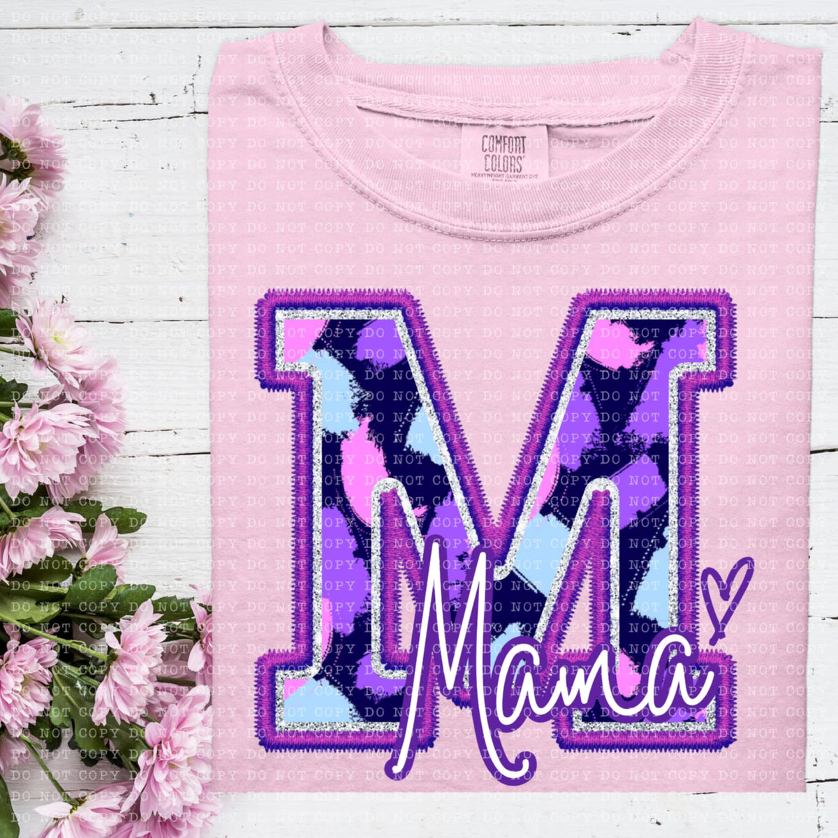 M mama purple brushstrokes (ECHT) 93982 DTF transfer