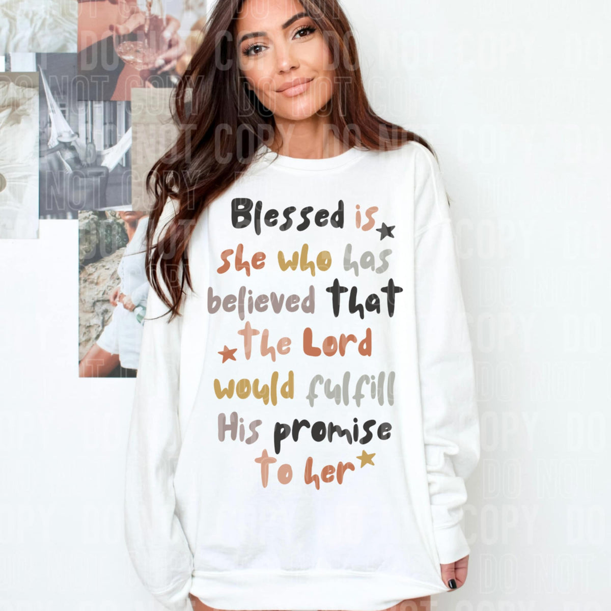 Blessed is She all lowercase SBB DTF transfer