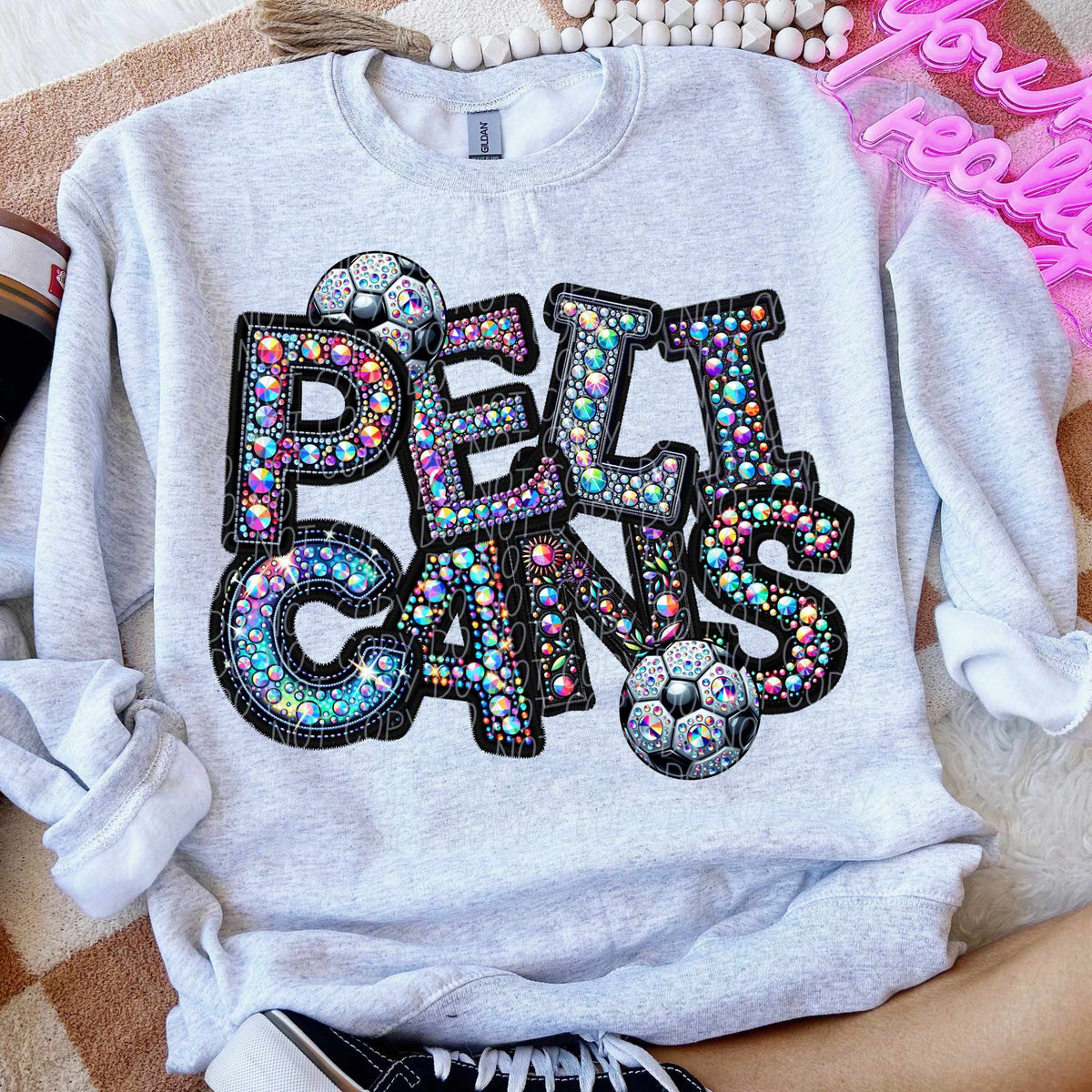 Pelicans rhinestone soccer (CITY) 77158 DTF transfer