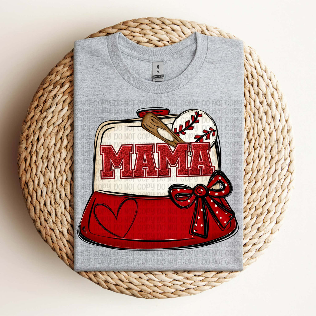 Baseball Mama Hat (red) (VP) DTF Transfer