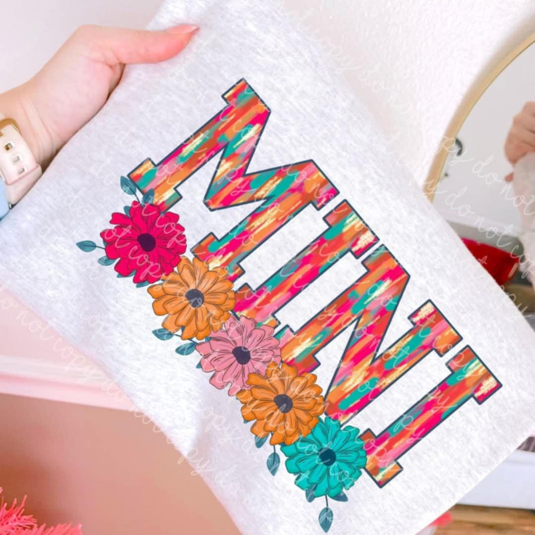 Mini brushstrokes with flowers (MMD) 97887 DTF transfer