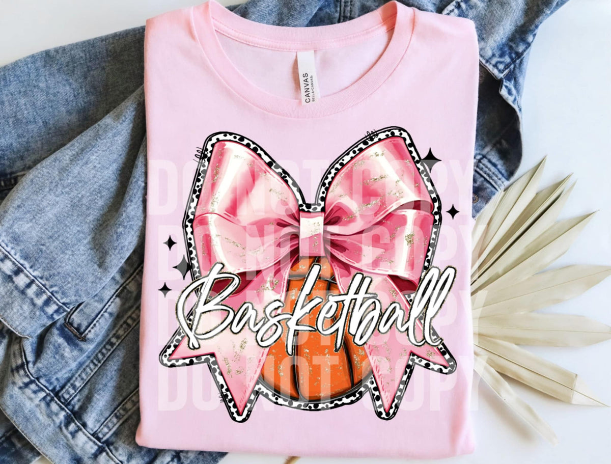 Basketball pink bow (SCG) 90008 DTF transfer