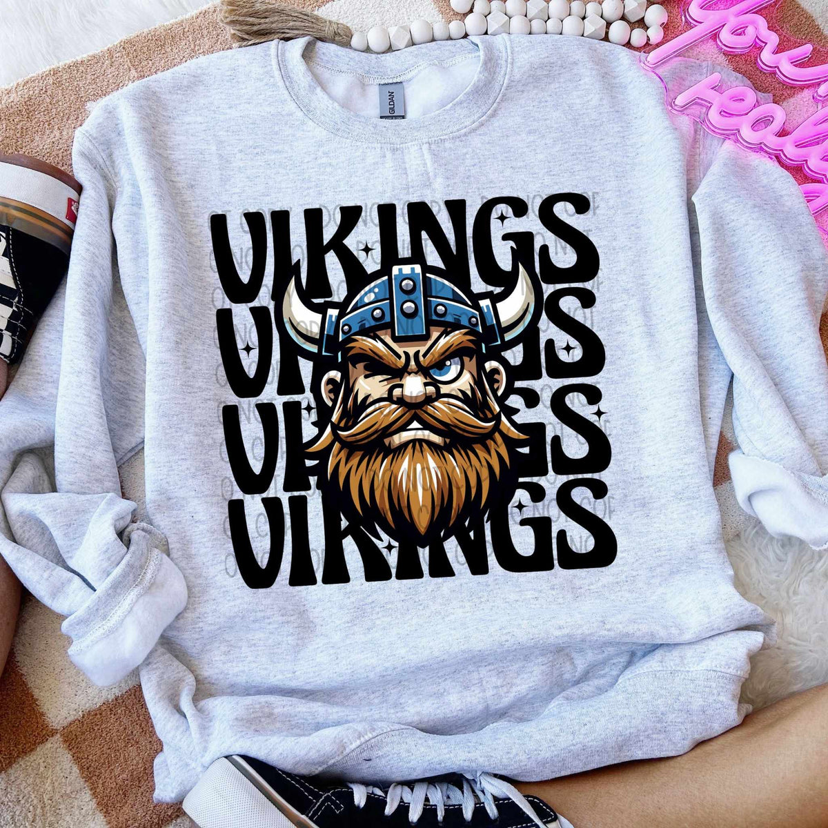 Vikings stacked Winking Mascot SWD 49036 DTF transfer