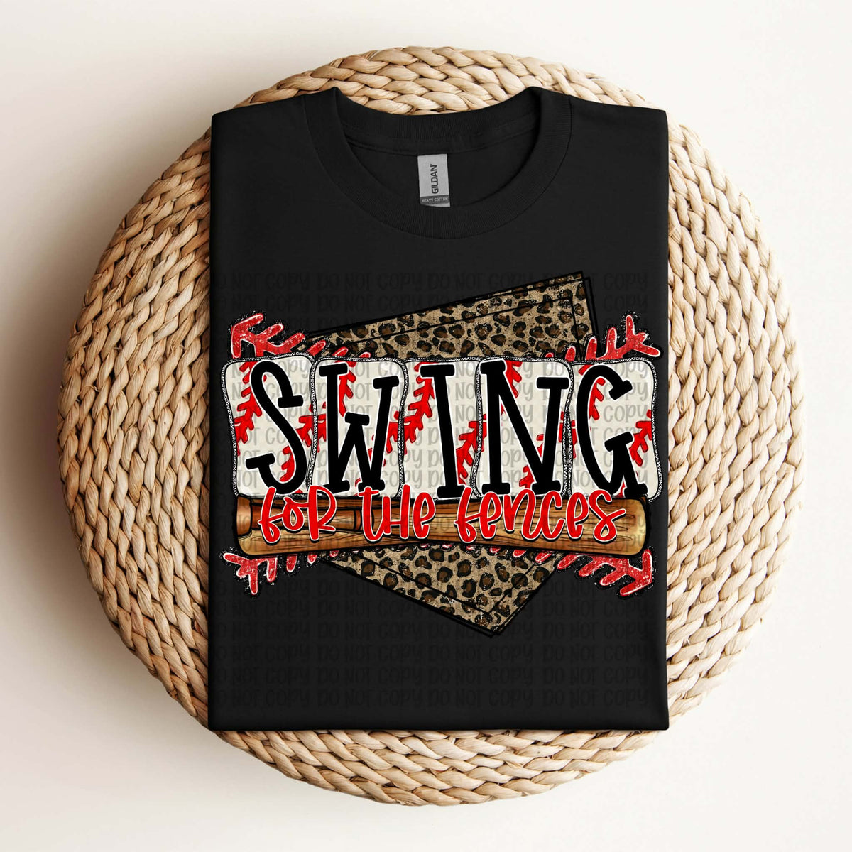 Swing for the fences baseball (leopard) (VP) DTF Transfer
