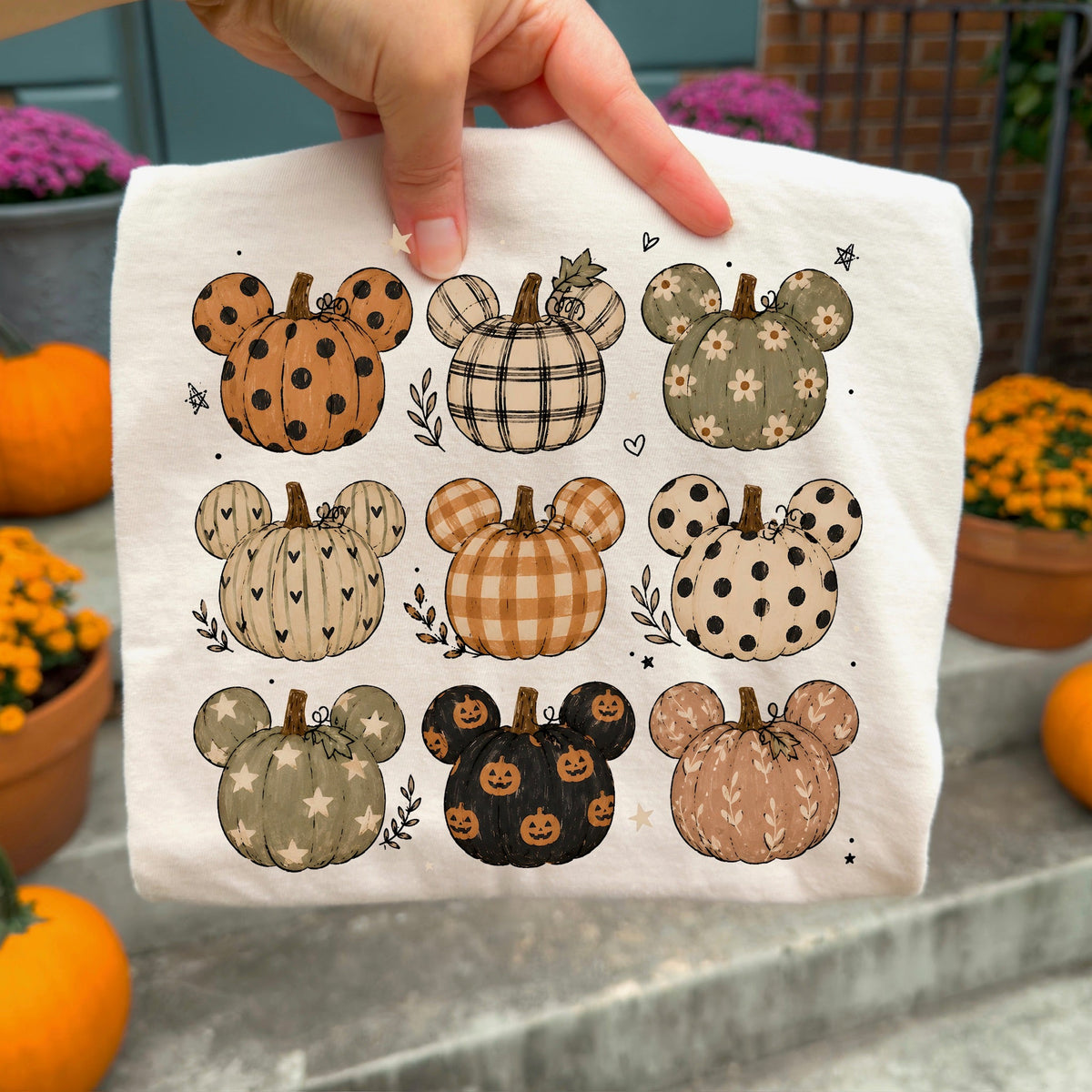 Mouse pumpkin collage DTF Transfer