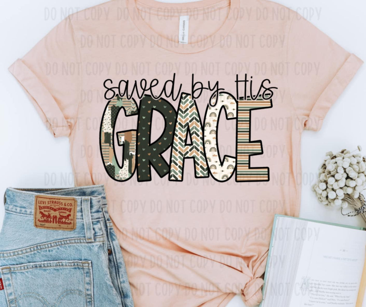 Saved by Grace dark green (canvista) 91871 DTF transfer