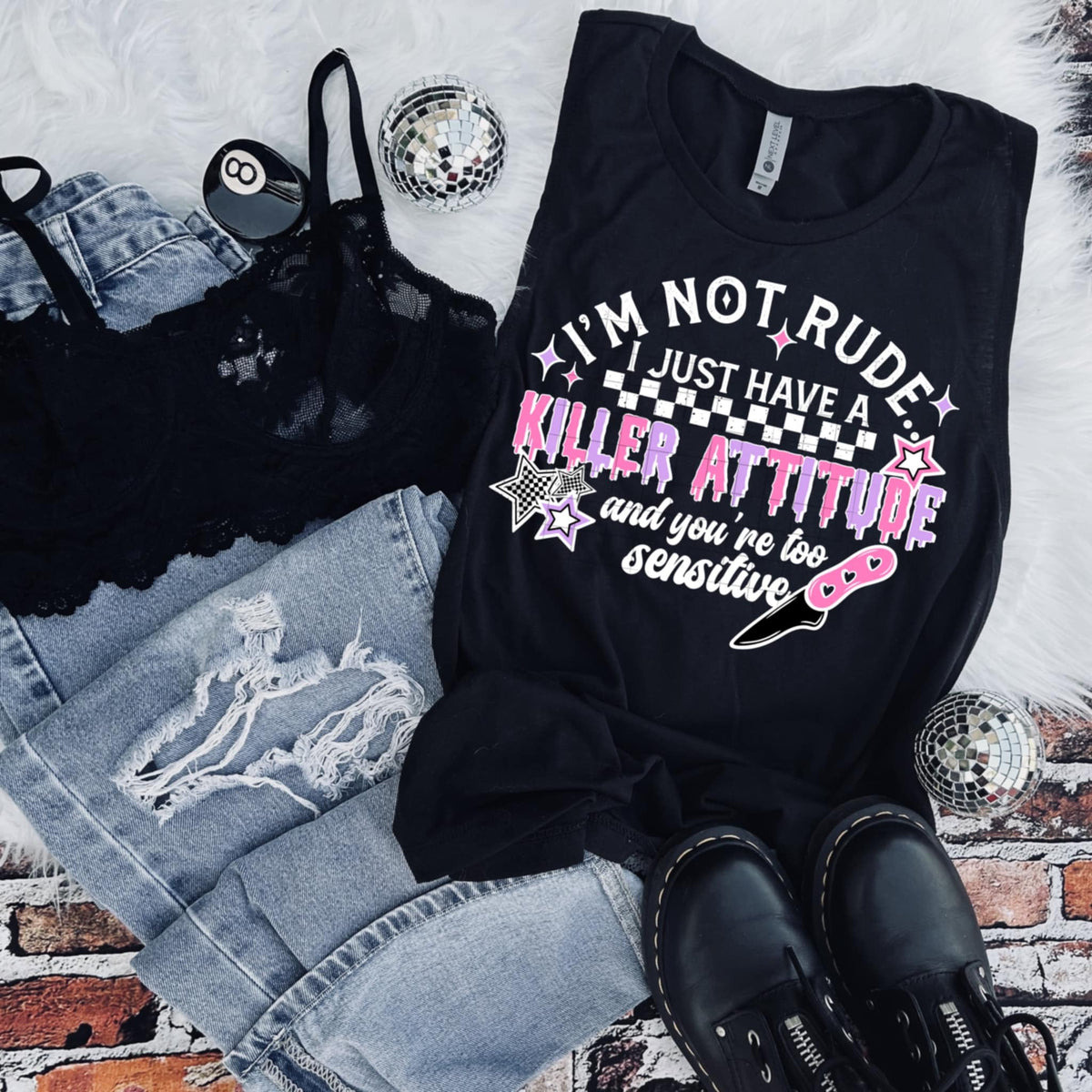 I’m not rude I just have a killer attitude WHITE (CSC) 97252 DTF transfer