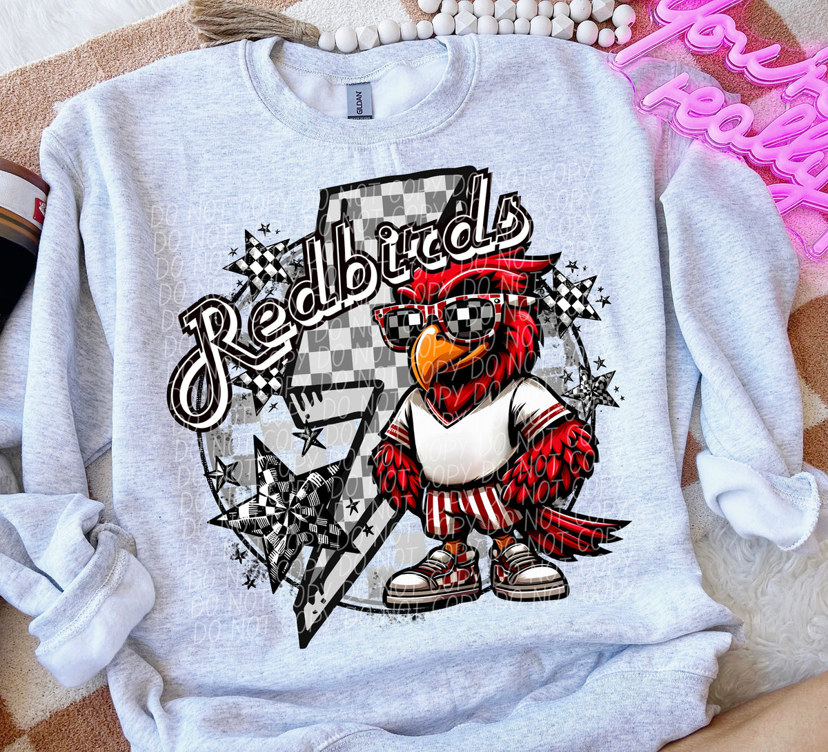 Welcome to our house redbirds (red head white shirt) 49333 DTF TRANSERS