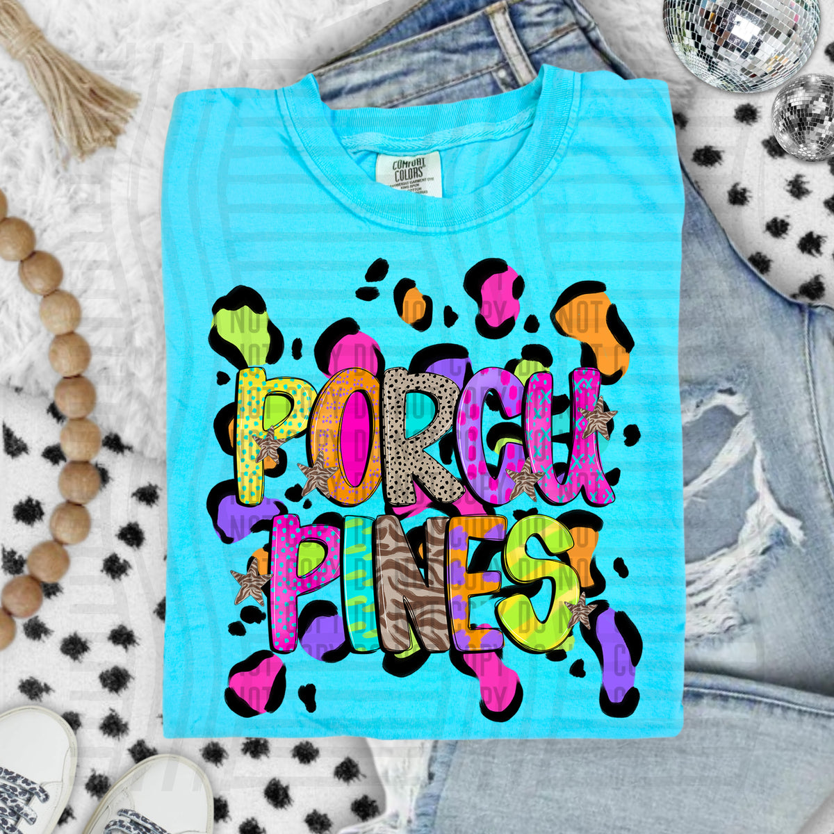 Porcupines Funky Mix Up Leopard Mascot (Caplinger) DTF transfer