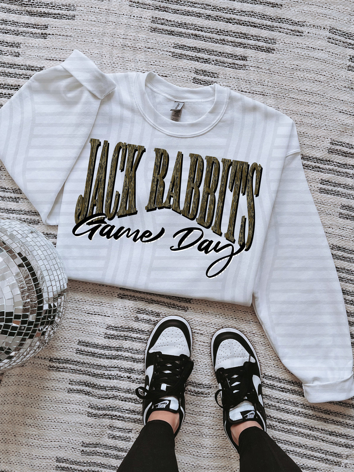 jack rabbits game day arched camo font (Caplinger) DTF Transfer