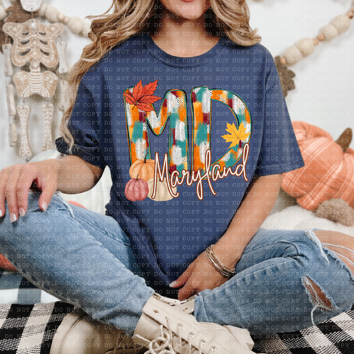 MD Maryland Fall Watercolor 59791 DTF Transfer