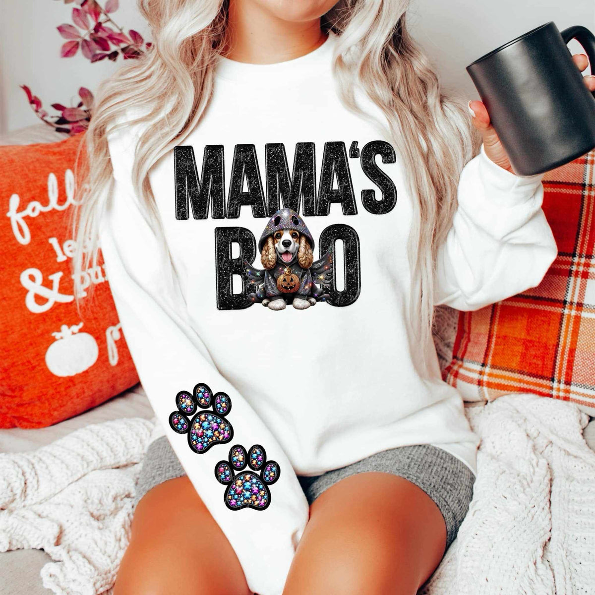 Mamas boo cocker spaniel  FRONT ONLY 52884 DTF transfer