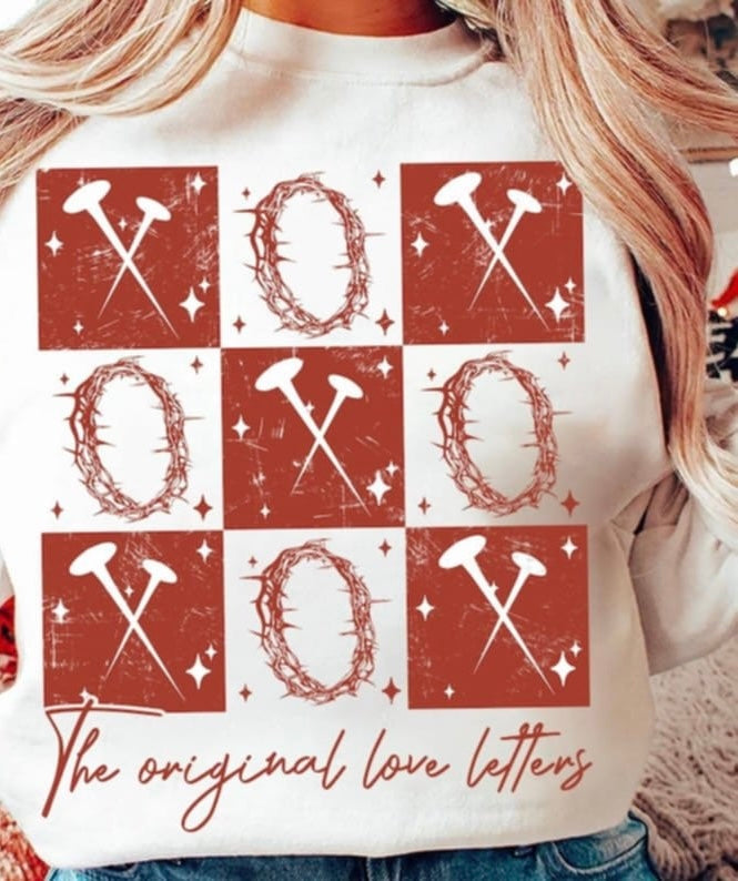 The original love letters red checkered 87759 DTF transfer