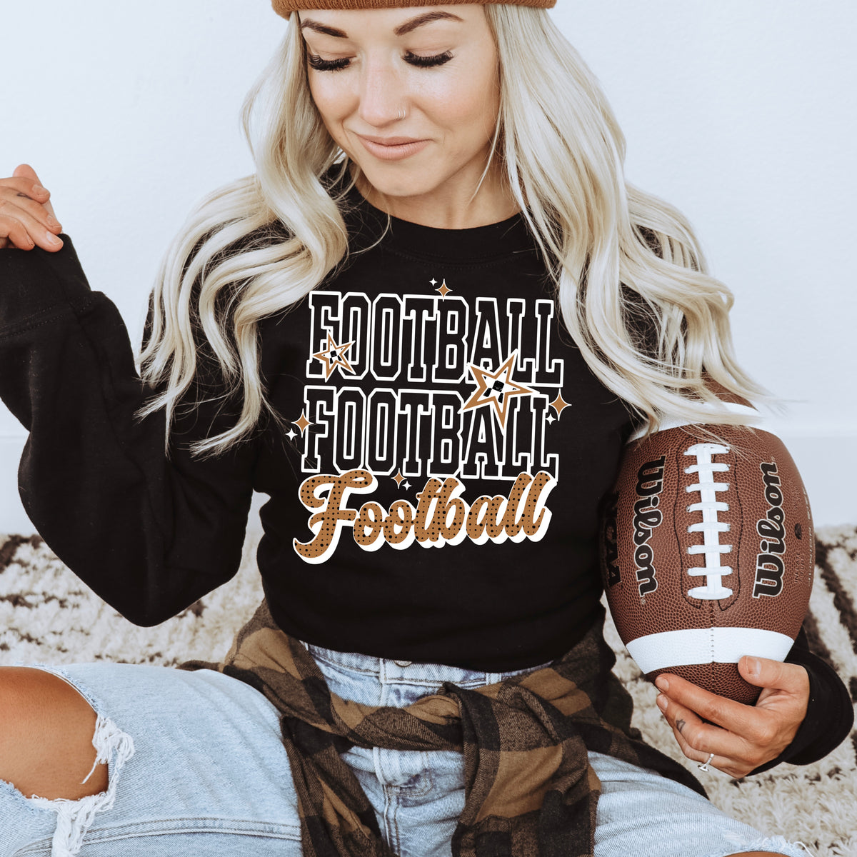 Football repeated white (csc) DTF Transfer