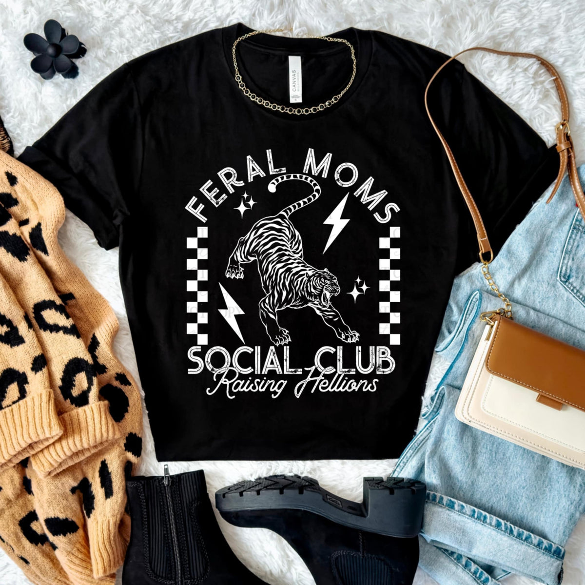 Feral mom social club WHITE (ABD) 93167 DTF transfer