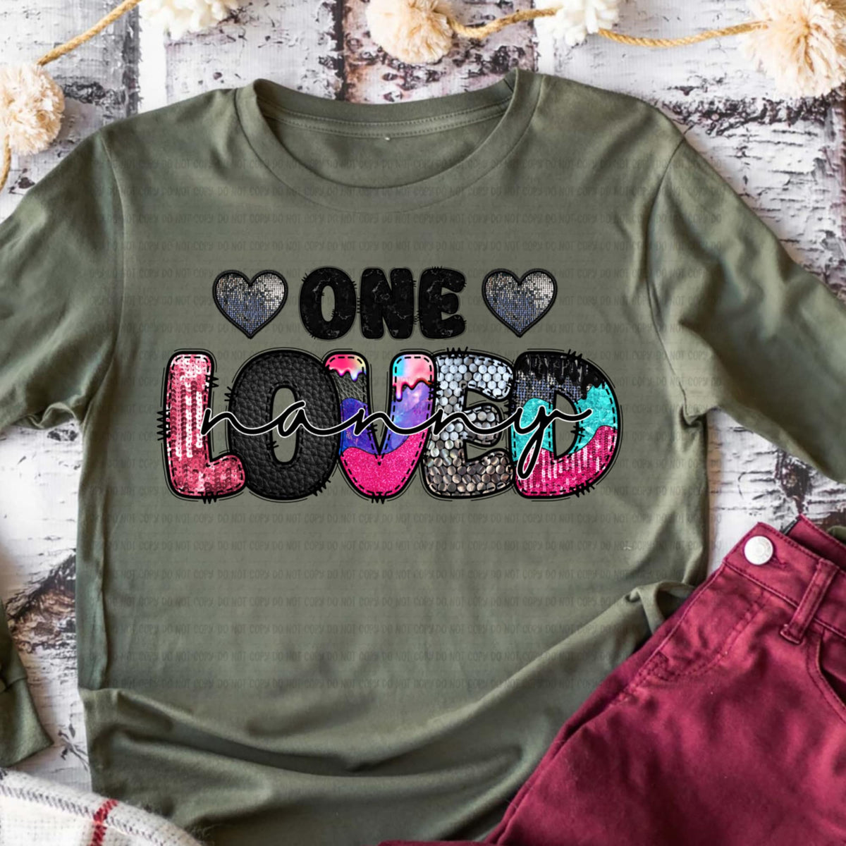 One Loved nanny (revel) DTF transfer