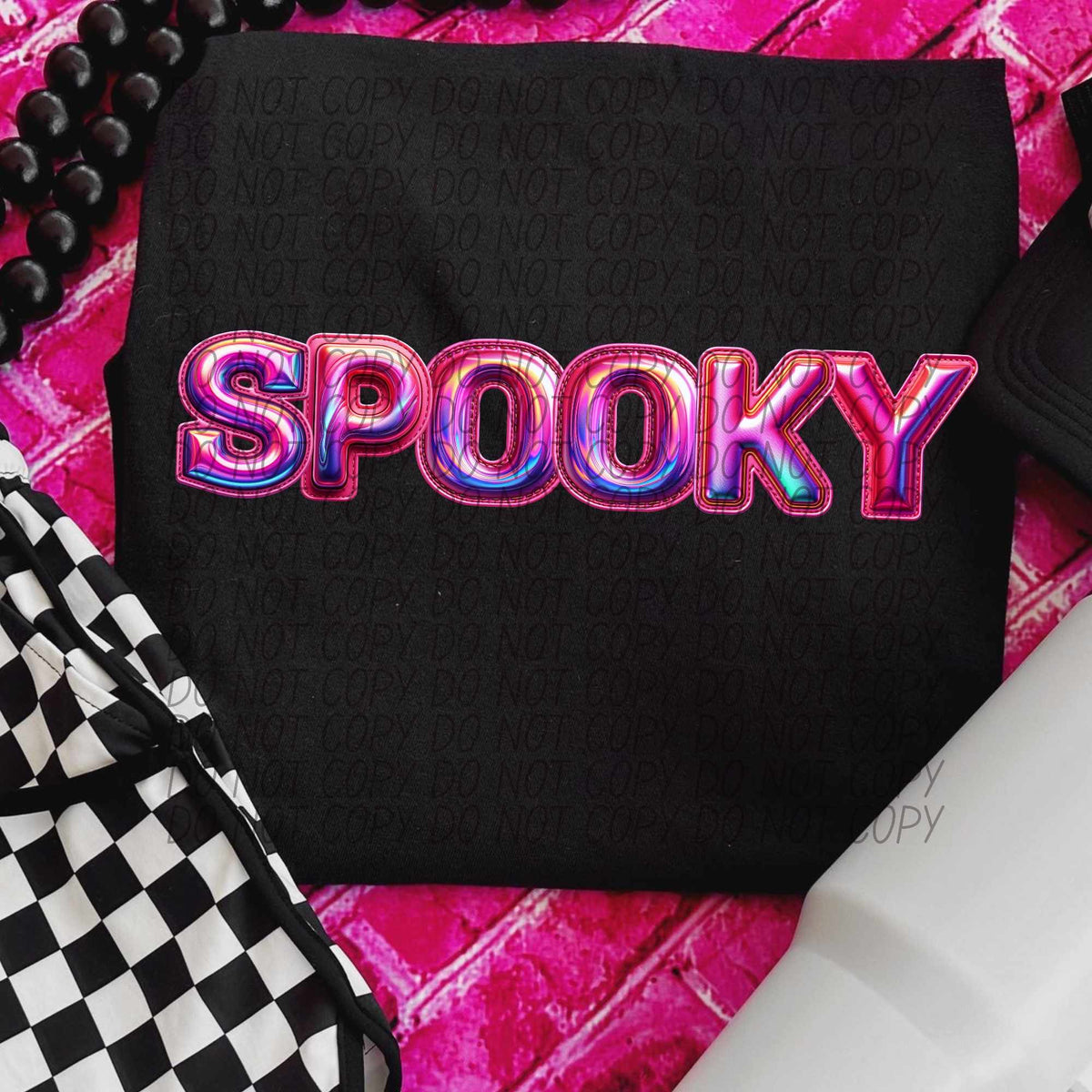 Spooky pink holographic (CITY) 55910 DTF transfer