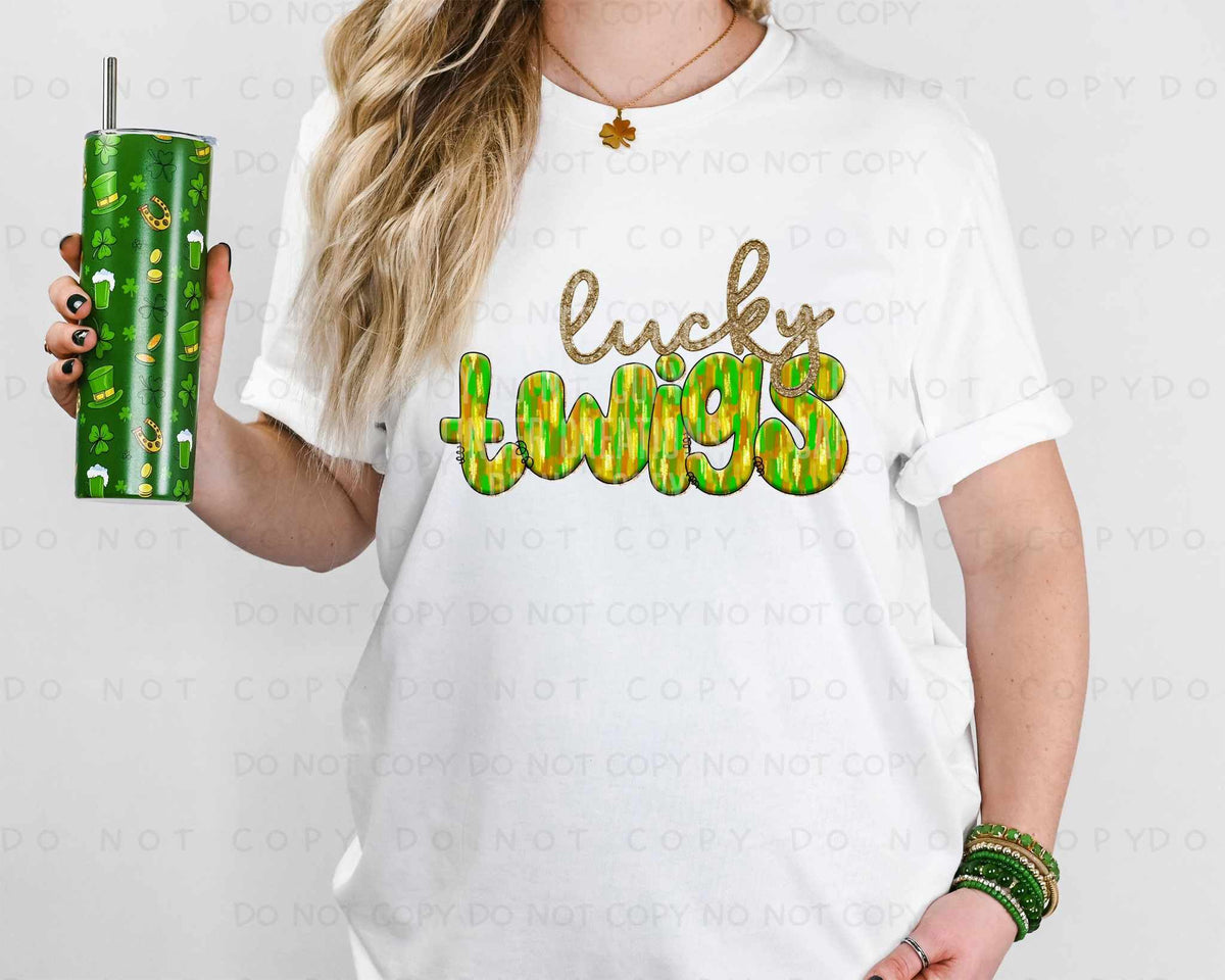 Lucky twigs green brushstroke (Caplinger) 79989 DTF transfer
