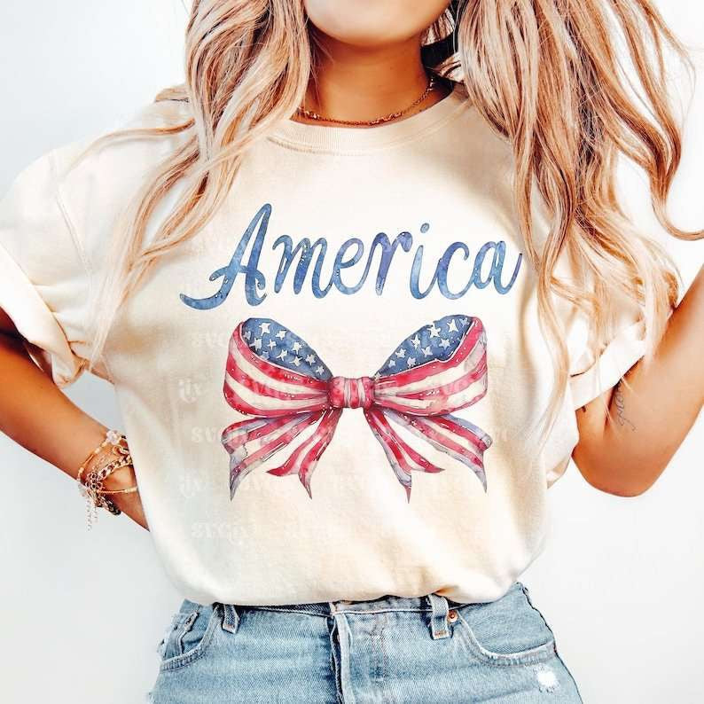 America patriotic bow 84321 DTF transfer