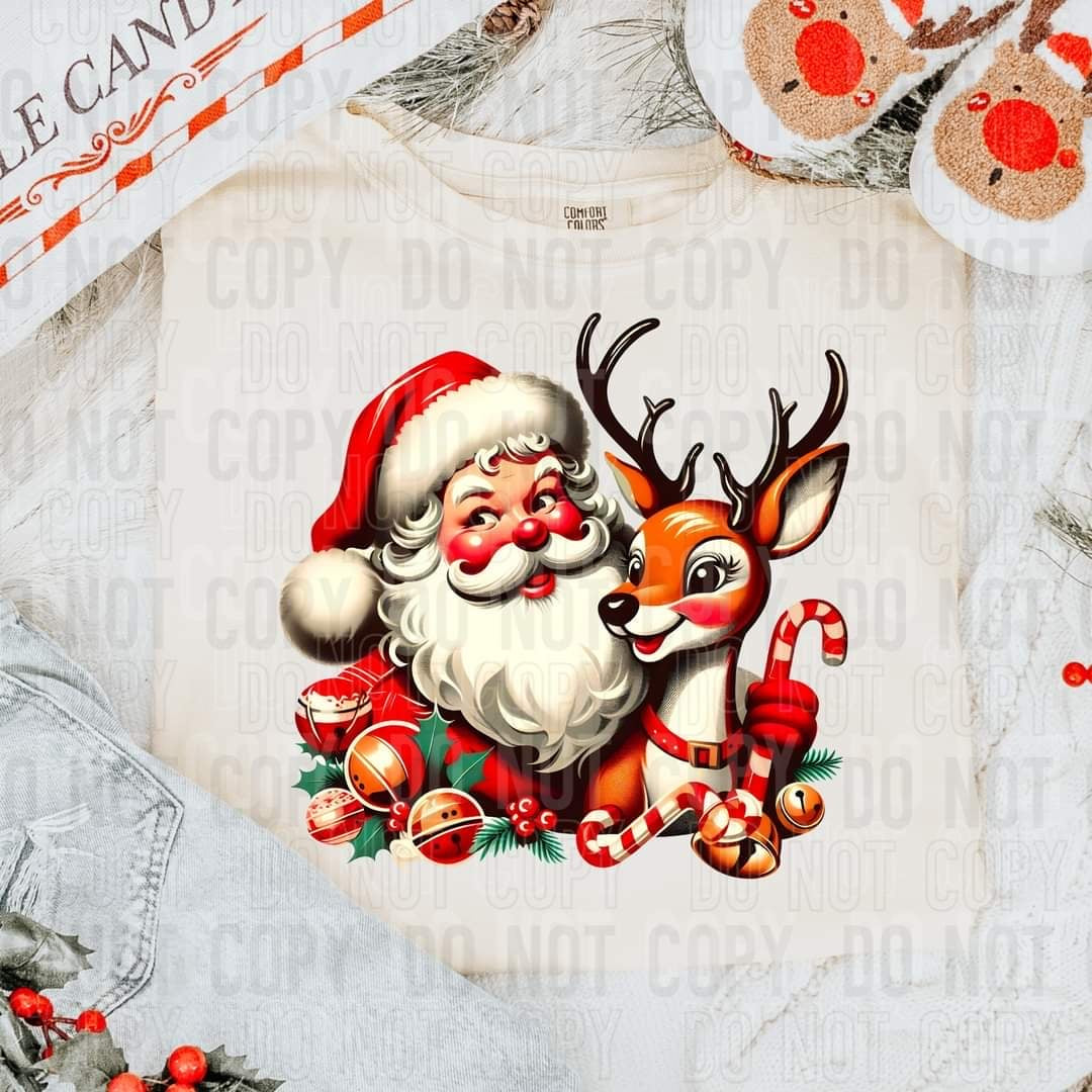 Santa and reindeer (SBB) 60281 DTF transfer