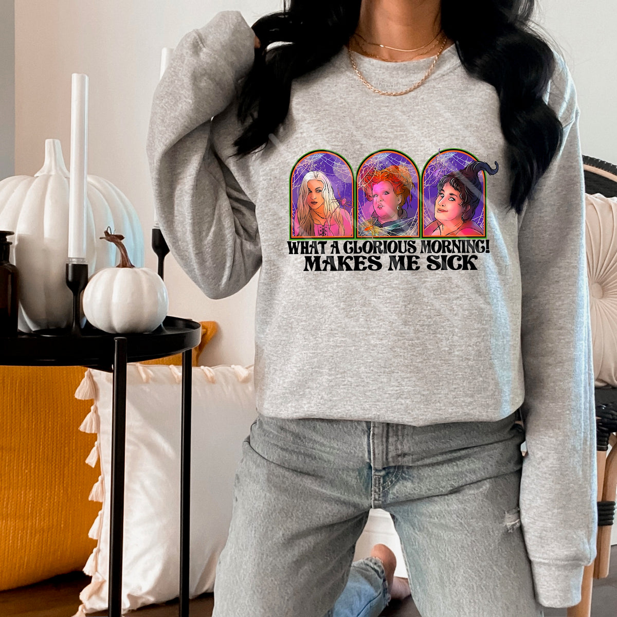 Makes me sick witches with arched frames 113968 DTF transfer