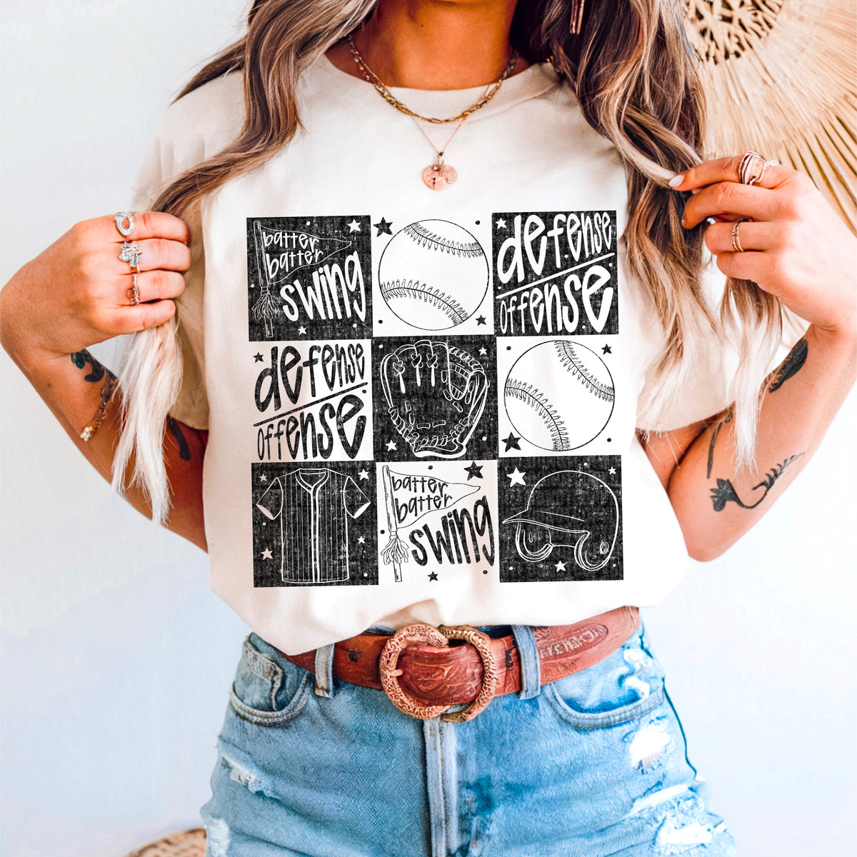 Baseball collage BLACK 91805 DTF transfer
