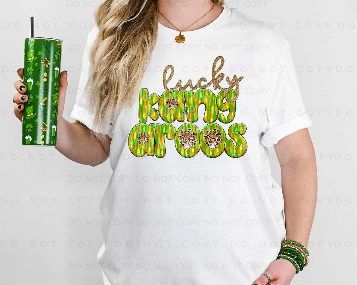 Lucky kangaroos green brushstroke (Caplinger) 80013 DTF transfer