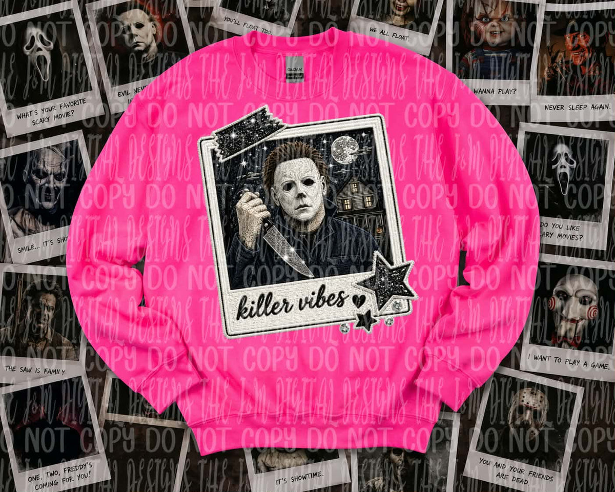 Killer vibes Polaroid (J&M) DTF transfer